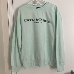 Crooks & Castles light green size Large sweatshirt, crew neck. Baggy
